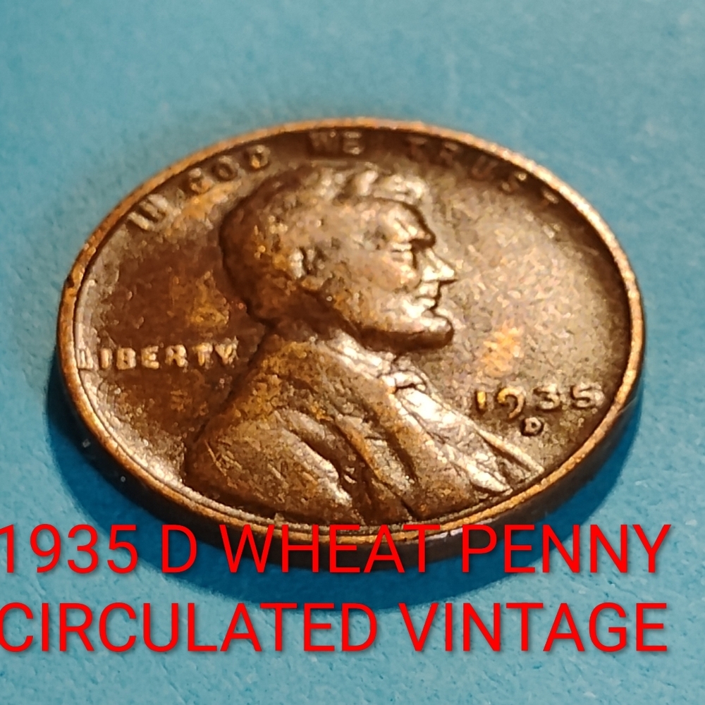✅❤️1935 D WHEAT PENNY AVERAGE CIRCULATED VINTAGE